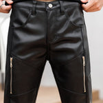 Kosrulla - Black Pu-Leather Pant’s for Men - Sarman Fashion - Wholesale Clothing Fashion Brand for Men from Canada