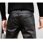 Kosrulla - Black Pu-Leather Pant’s for Men - Sarman Fashion - Wholesale Clothing Fashion Brand for Men from Canada