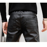 Kosrulla - Black Pu-Leather Pant’s for Men - Sarman Fashion - Wholesale Clothing Fashion Brand for Men from Canada