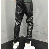 Kugoku - Black Pu-Leather Pant’s for Men - Sarman Fashion - Wholesale Clothing Fashion Brand for Men from Canada