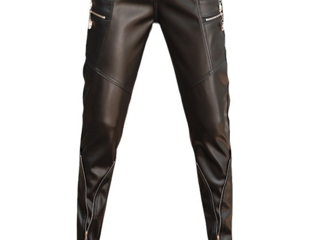 Kurdino - Black Pu-Leather Pant’s for Men - Sarman Fashion - Wholesale Clothing Fashion Brand for Men from Canada