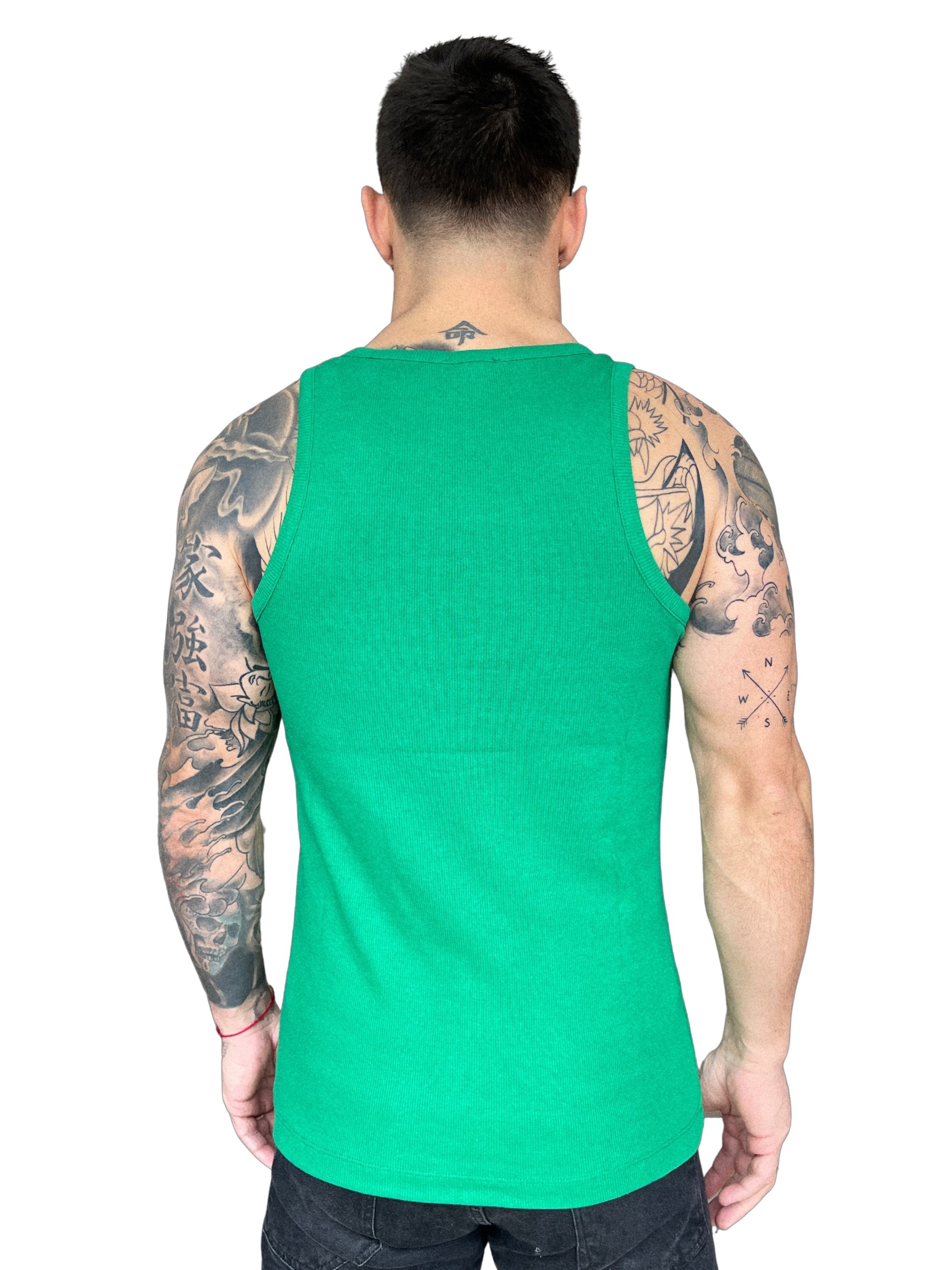 Landrow- Green Tank Top for Men - Sarman Fashion - Wholesale Clothing Fashion Brand for Men from Canada