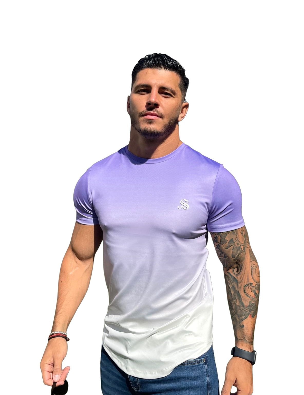 Larkspur - Blue/White T-Shirt for Men (PRE-ORDER DISPATCH DATE 25 DECEMBER 2021) - Sarman Fashion - Wholesale Clothing Fashion Brand for Men from Canada