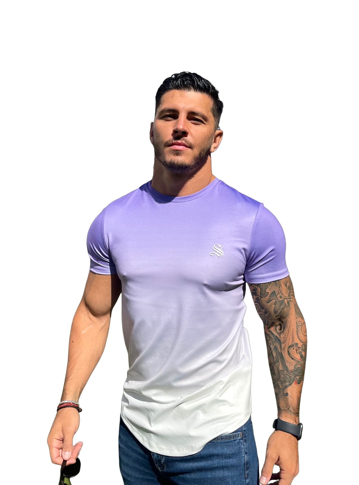 Larkspur - Blue/White T-Shirt for Men (PRE-ORDER DISPATCH DATE 25 DECEMBER 2021) - Sarman Fashion - Wholesale Clothing Fashion Brand for Men from Canada