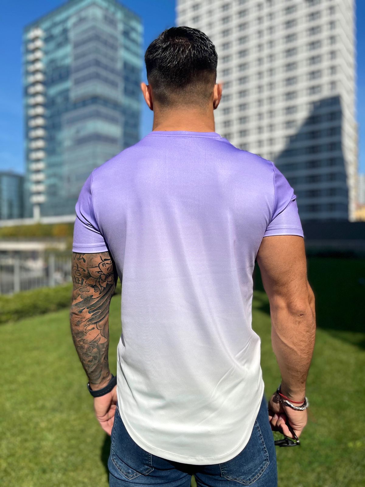 Larkspur - Blue/White T-Shirt for Men (PRE-ORDER DISPATCH DATE 25 DECEMBER 2021) - Sarman Fashion - Wholesale Clothing Fashion Brand for Men from Canada