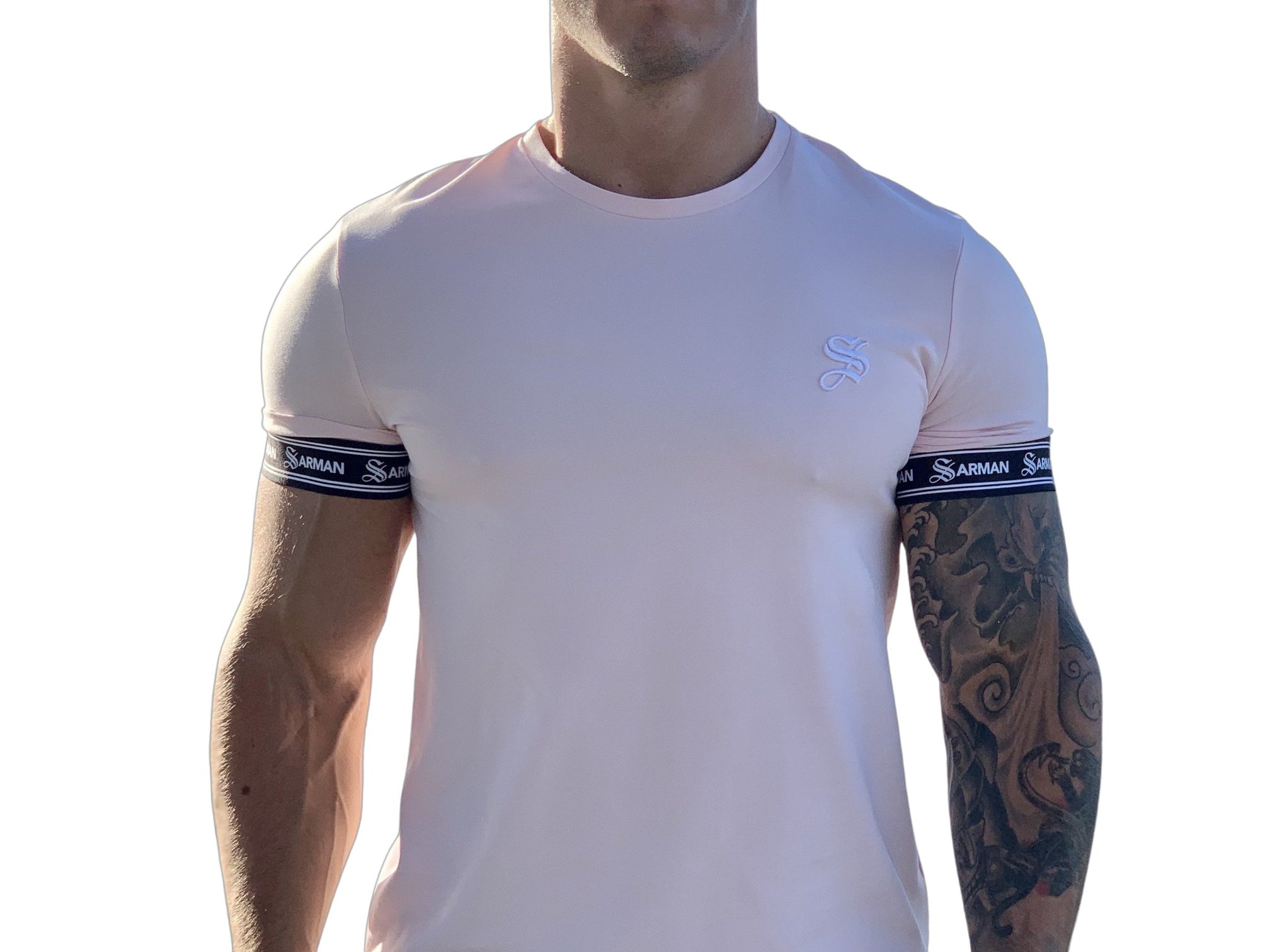 LaRose - Pink T-shirt for Men - Sarman Fashion - Wholesale Clothing Fashion Brand for Men from Canada