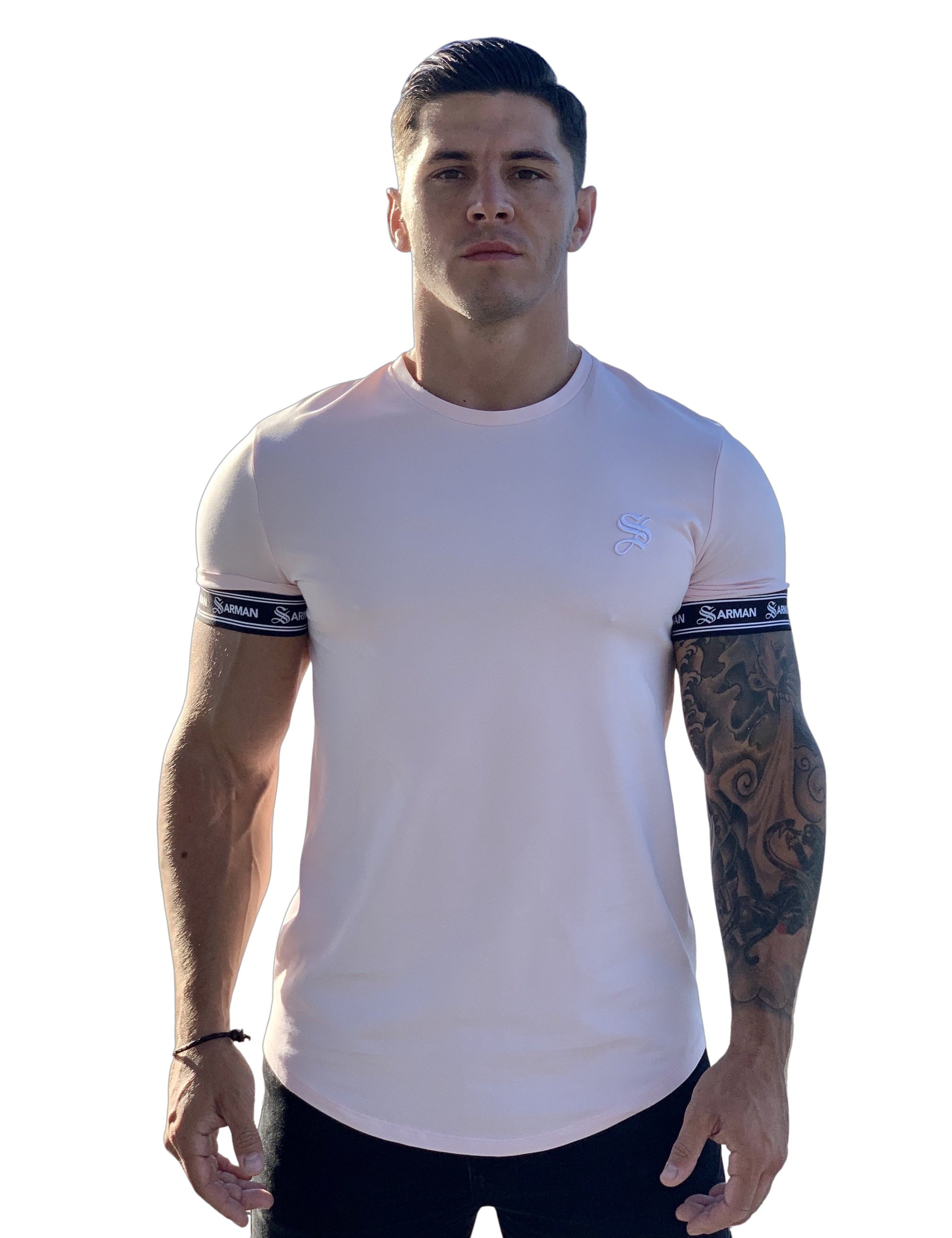 LaRose - Pink T-shirt for Men - Sarman Fashion - Wholesale Clothing Fashion Brand for Men from Canada
