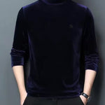 Laskovoe - Velvet Long Sleeve High Neck Shirt for Men - Sarman Fashion - Wholesale Clothing Fashion Brand for Men from Canada