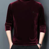 Laskovoe - Velvet Long Sleeve High Neck Shirt for Men - Sarman Fashion - Wholesale Clothing Fashion Brand for Men from Canada