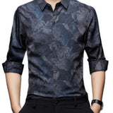 Leaves - Long Sleeves Shirt for Men - Sarman Fashion - Wholesale Clothing Fashion Brand for Men from Canada