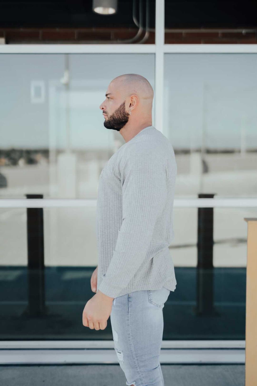Leopard - Grey Long Sleeve Shirt for Men - Sarman Fashion - Wholesale Clothing Fashion Brand for Men from Canada