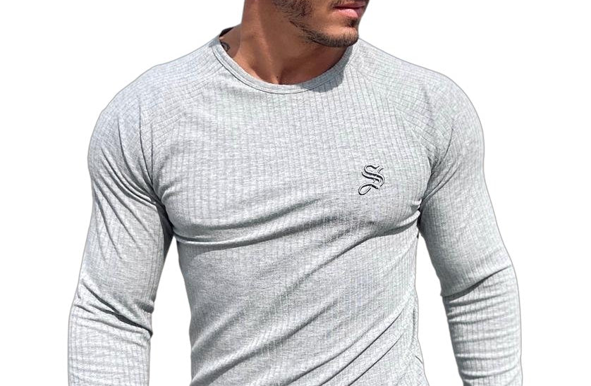 Leopard - Grey Long Sleeve Shirt for Men - Sarman Fashion - Wholesale Clothing Fashion Brand for Men from Canada