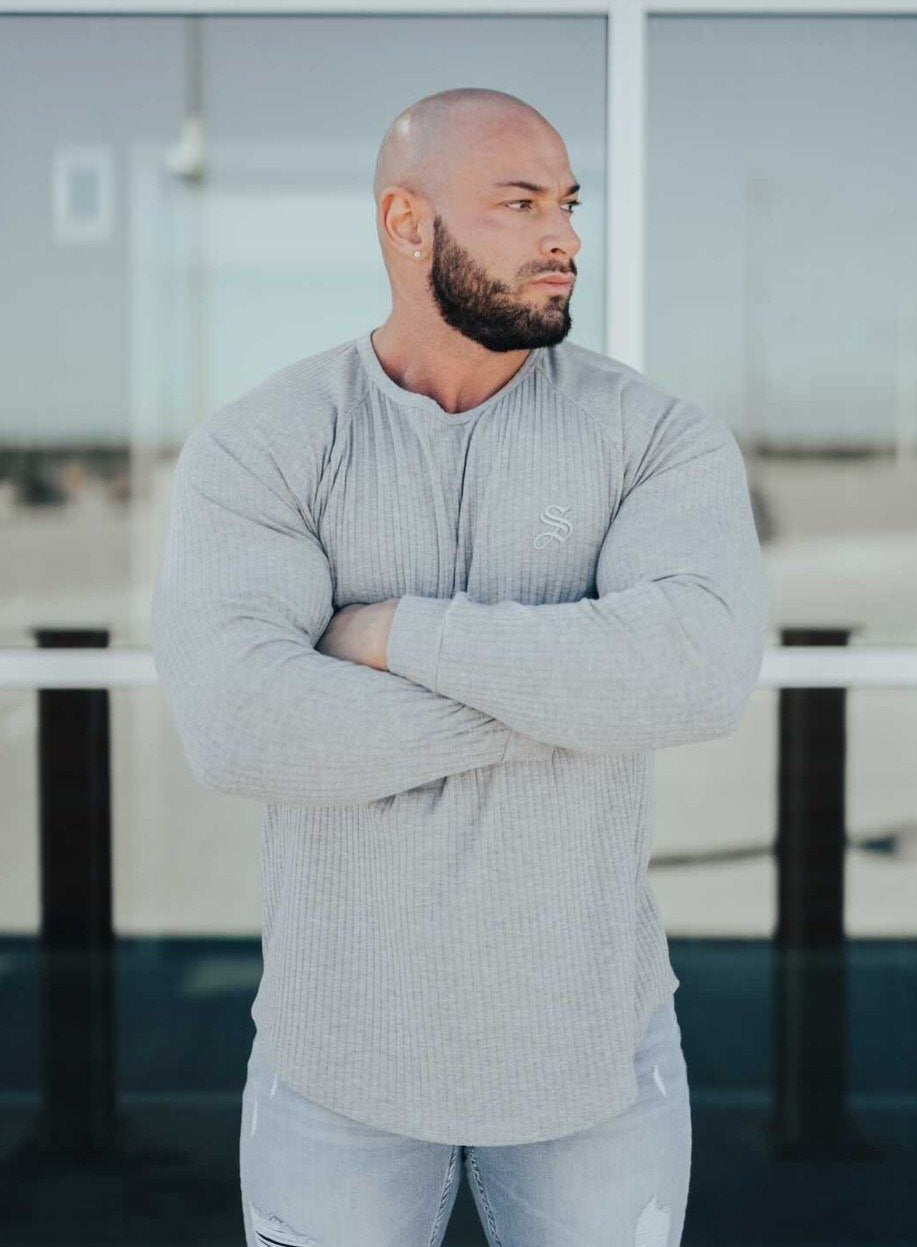Leopard - Grey Long Sleeve Shirt for Men - Sarman Fashion - Wholesale Clothing Fashion Brand for Men from Canada