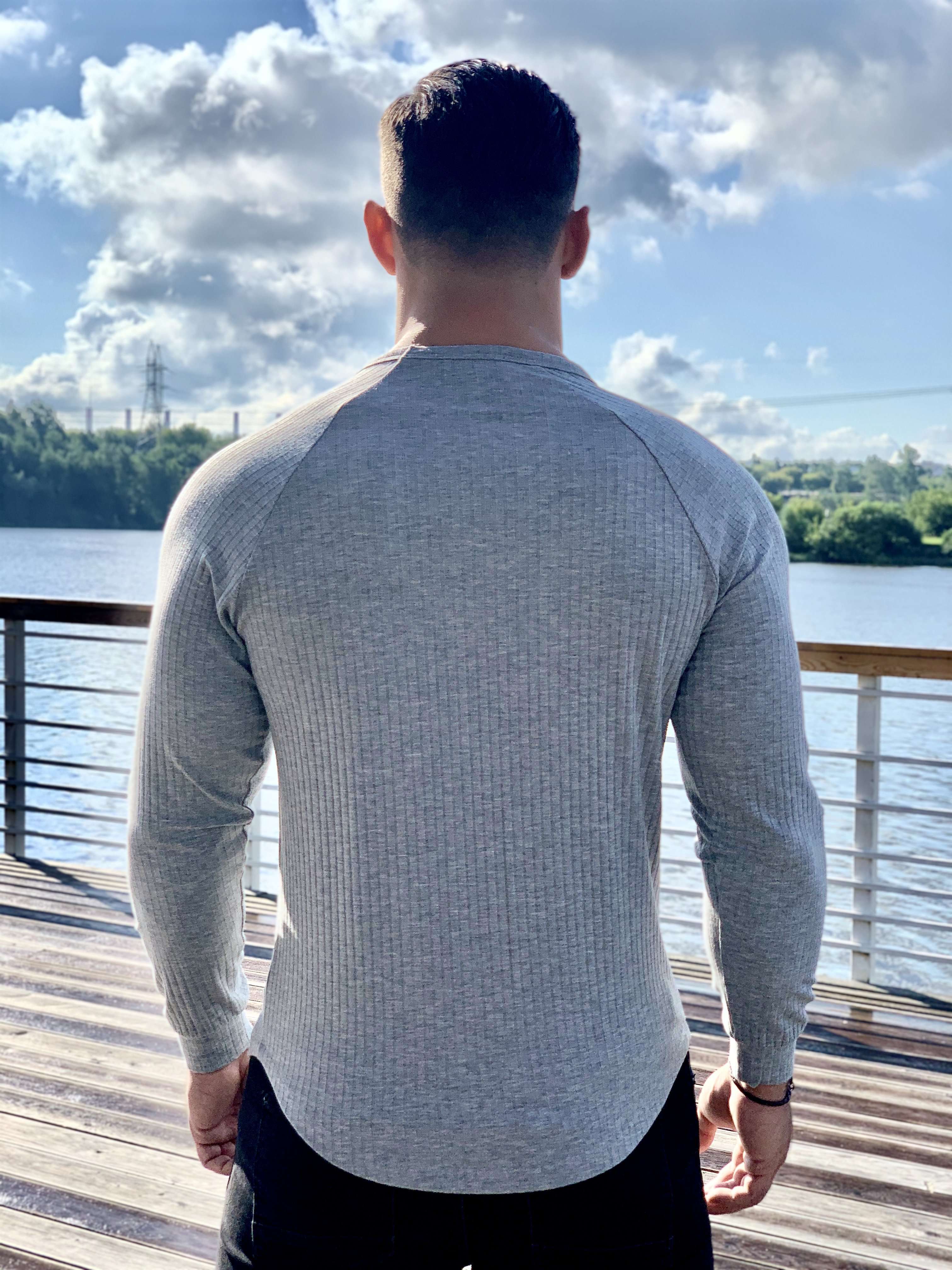 Leopard - Grey Long Sleeve Shirt for Men (PRE-ORDER DISPATCH DATE 25 SEPTEMBER) - Sarman Fashion - Wholesale Clothing Fashion Brand for Men from Canada