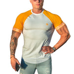 LifyLife - White/Yellow T- Shirt for Men - Sarman Fashion - Wholesale Clothing Fashion Brand for Men from Canada