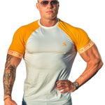 LifyLife - White/Yellow T- Shirt for Men - Sarman Fashion - Wholesale Clothing Fashion Brand for Men from Canada