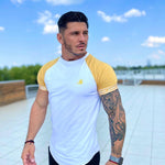 LifyLife - White/Yellow T- Shirt for Men (PRE-ORDER DISPATCH DATE 1 JULY 2022) - Sarman Fashion - Wholesale Clothing Fashion Brand for Men from Canada