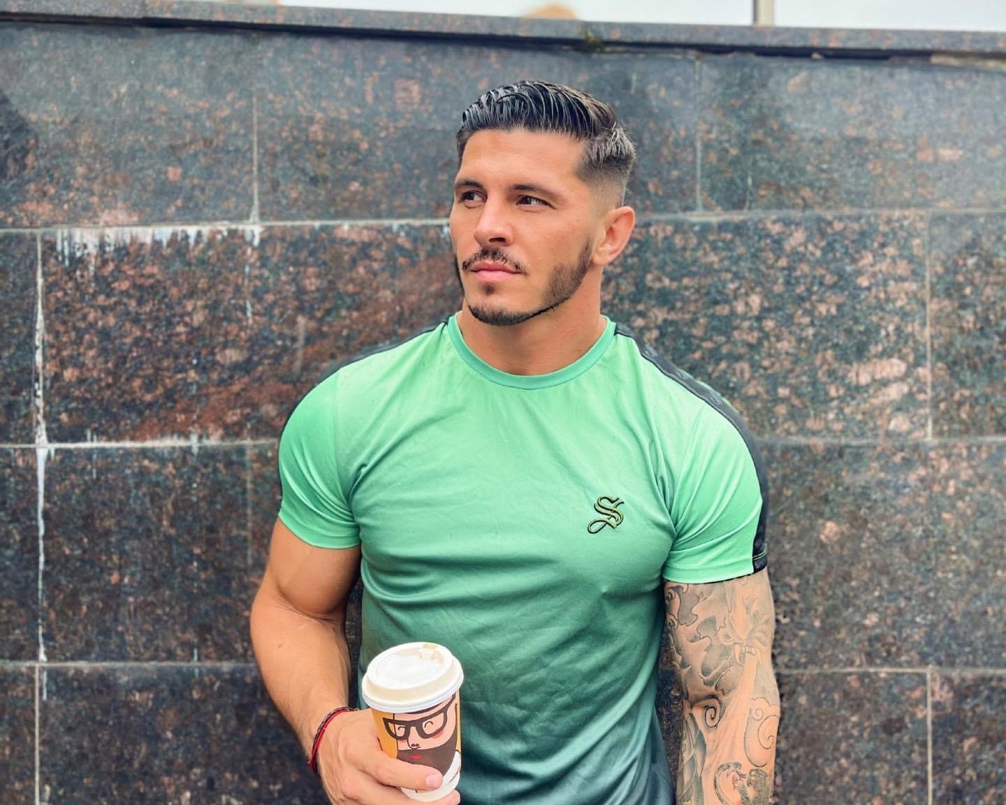 Lizard - Khaki Green/Black T-shirt for Men - Sarman Fashion - Wholesale Clothing Fashion Brand for Men from Canada