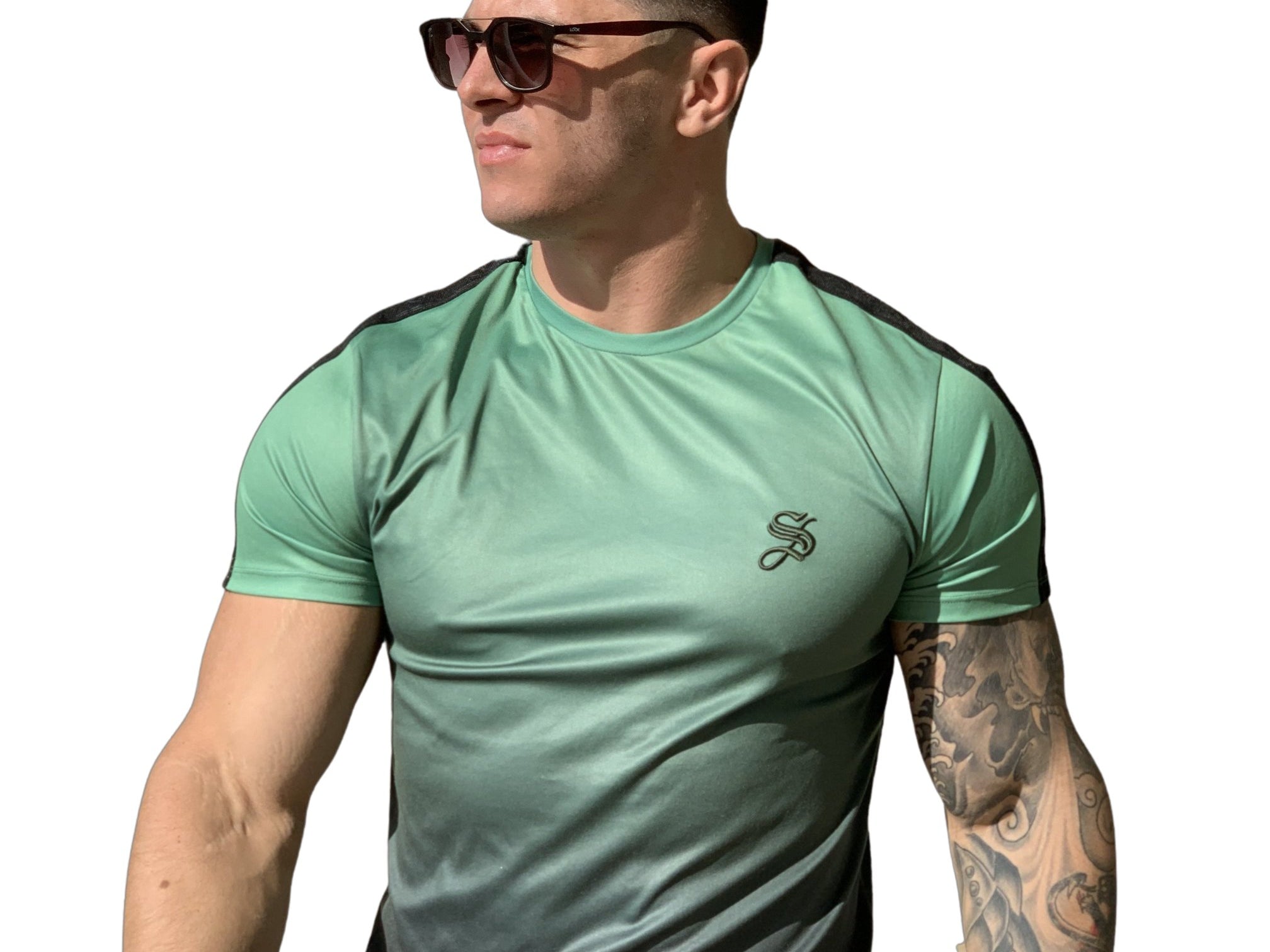 Lizard - Khaki Green/Black T-shirt for Men - Sarman Fashion - Wholesale Clothing Fashion Brand for Men from Canada