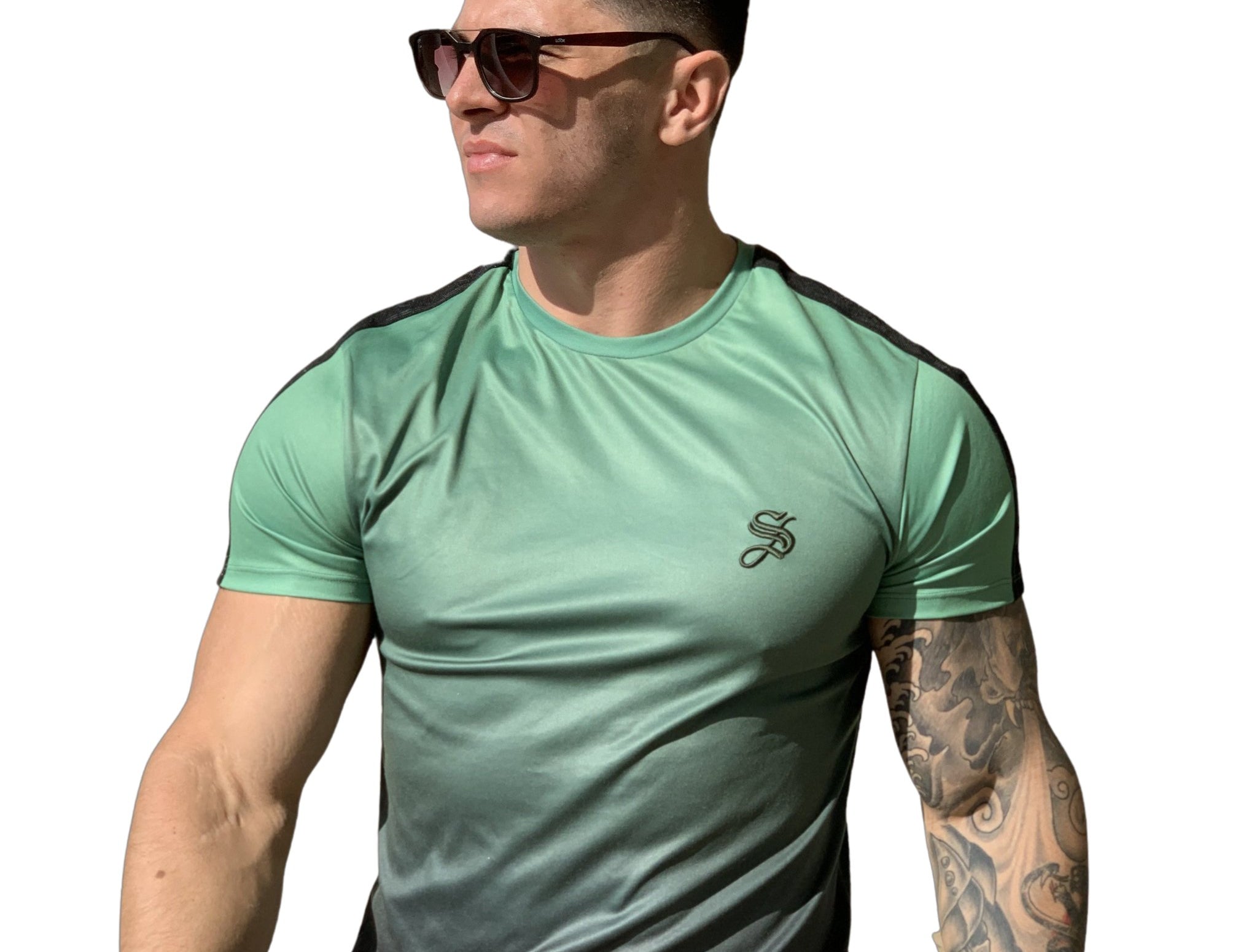 Lizard - Khaki Green/Black T-shirt for Men - Sarman Fashion - Wholesale Clothing Fashion Brand for Men from Canada
