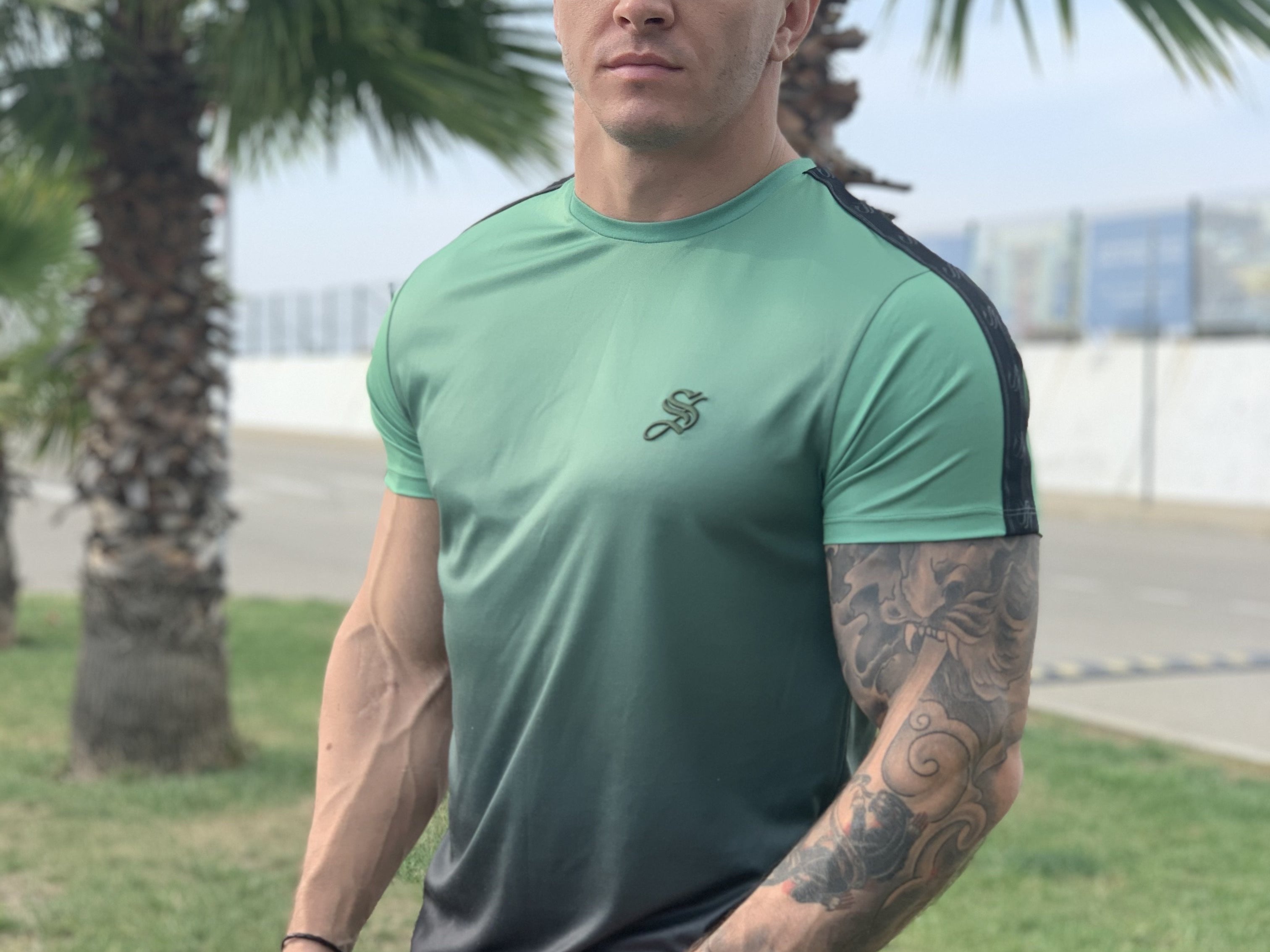 Lizard - Khaki Green/Black T-shirt for Men (PRE-ORDER DISPATCH DATE 1 JUIN 2021) - Sarman Fashion - Wholesale Clothing Fashion Brand for Men from Canada