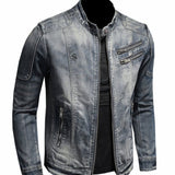 LKO - Long Sleeve Jeans Jacket for Men - Sarman Fashion - Wholesale Clothing Fashion Brand for Men from Canada