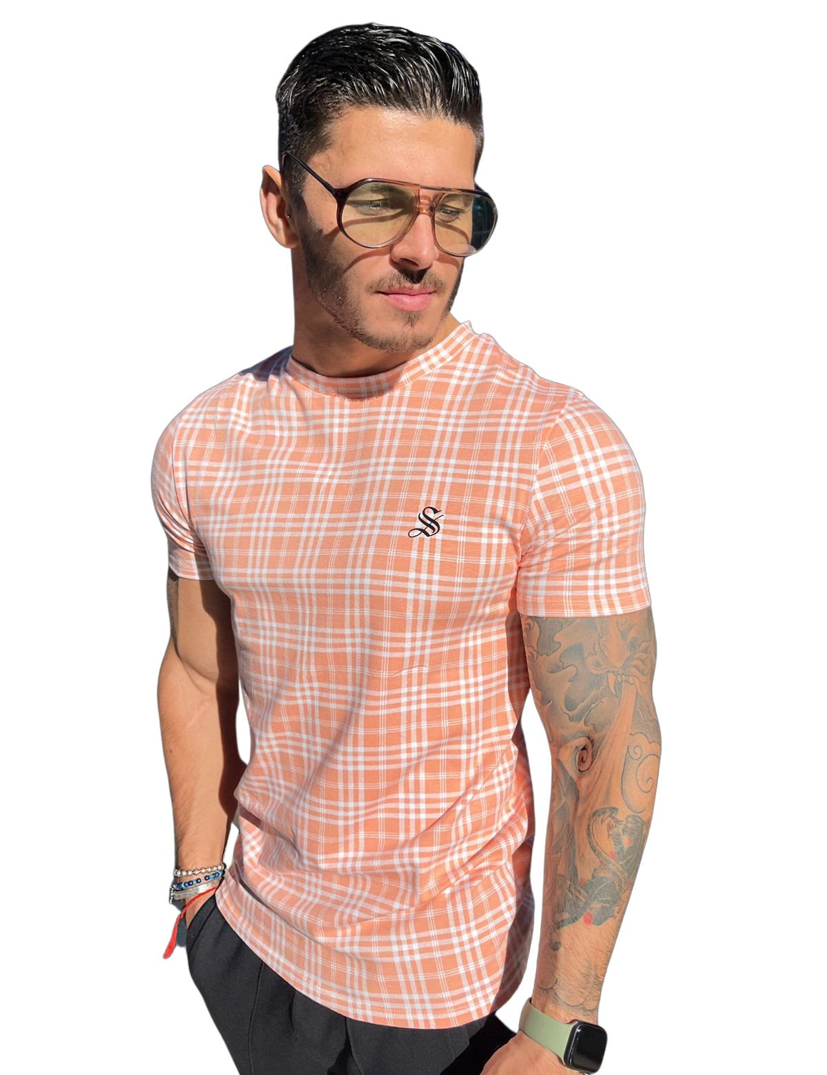 LOCO - Orange T-shirt for Men (PRE-ORDER DISPATCH DATE 15 APRIL 2023) - Sarman Fashion - Wholesale Clothing Fashion Brand for Men from Canada