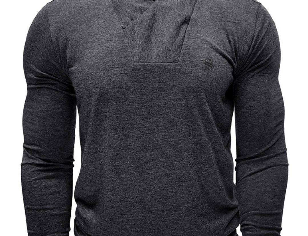 - Long Sleeve High Neck Shirt for Men - Sarman Fashion - Wholesale Clothing Fashion Brand for Men from Canada