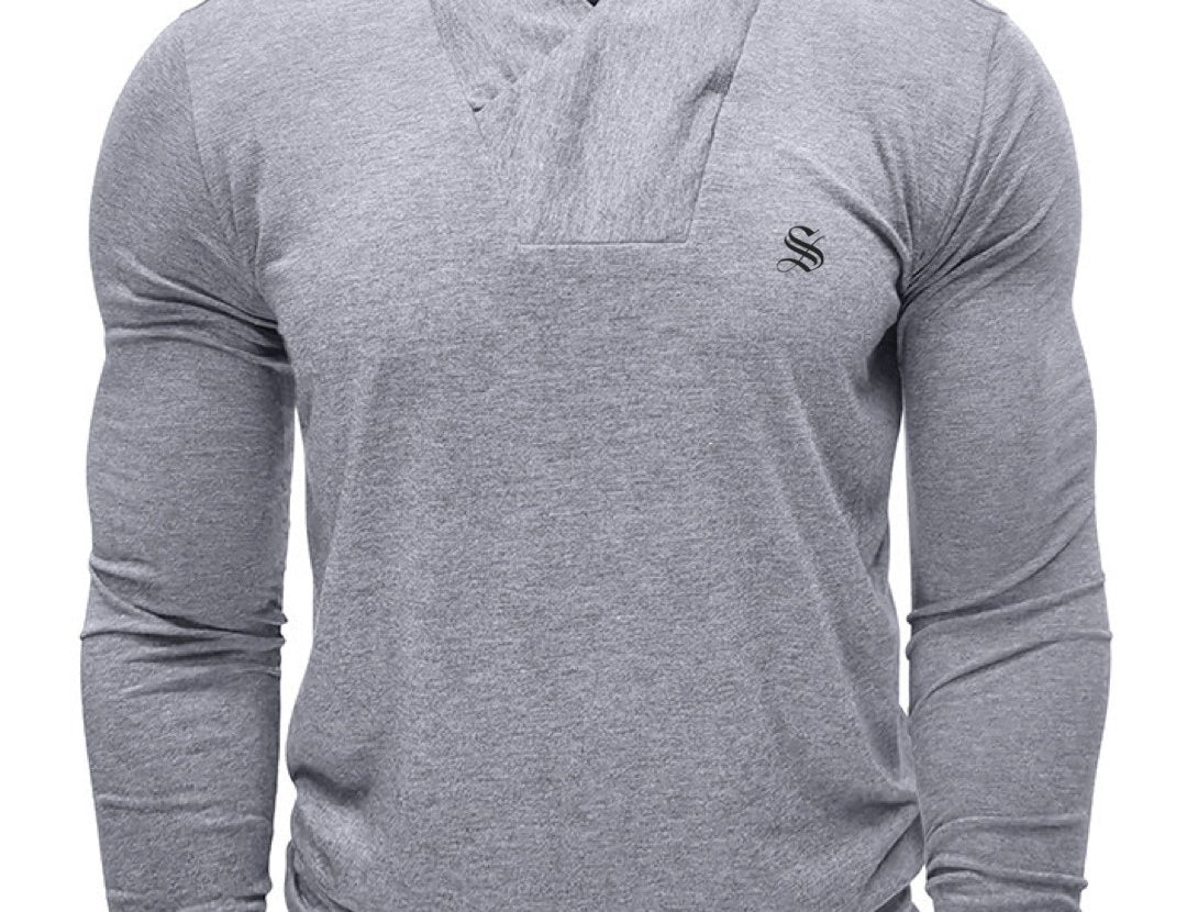 - Long Sleeve High Neck Shirt for Men - Sarman Fashion - Wholesale Clothing Fashion Brand for Men from Canada