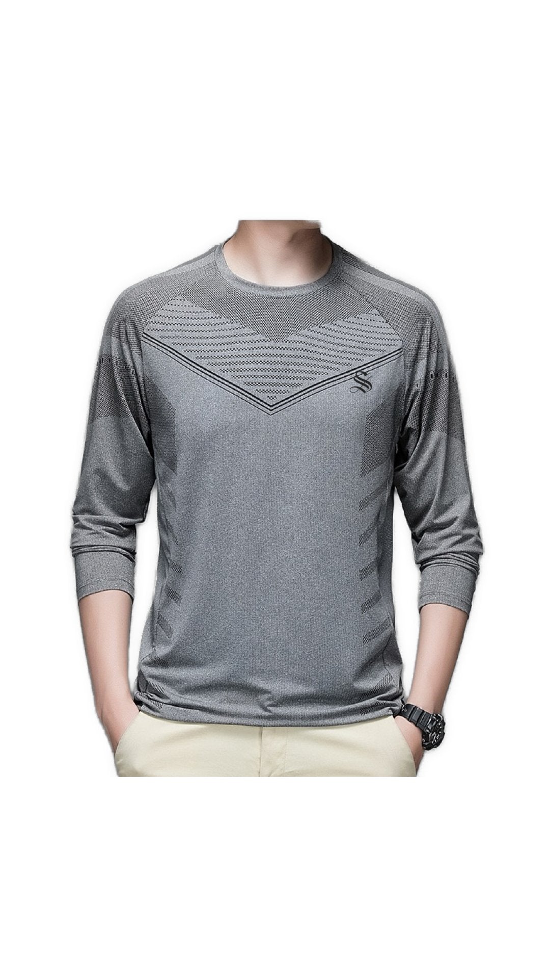 LongWorkout - Long Sleeve Shirt for Men - Sarman Fashion - Wholesale Clothing Fashion Brand for Men from Canada