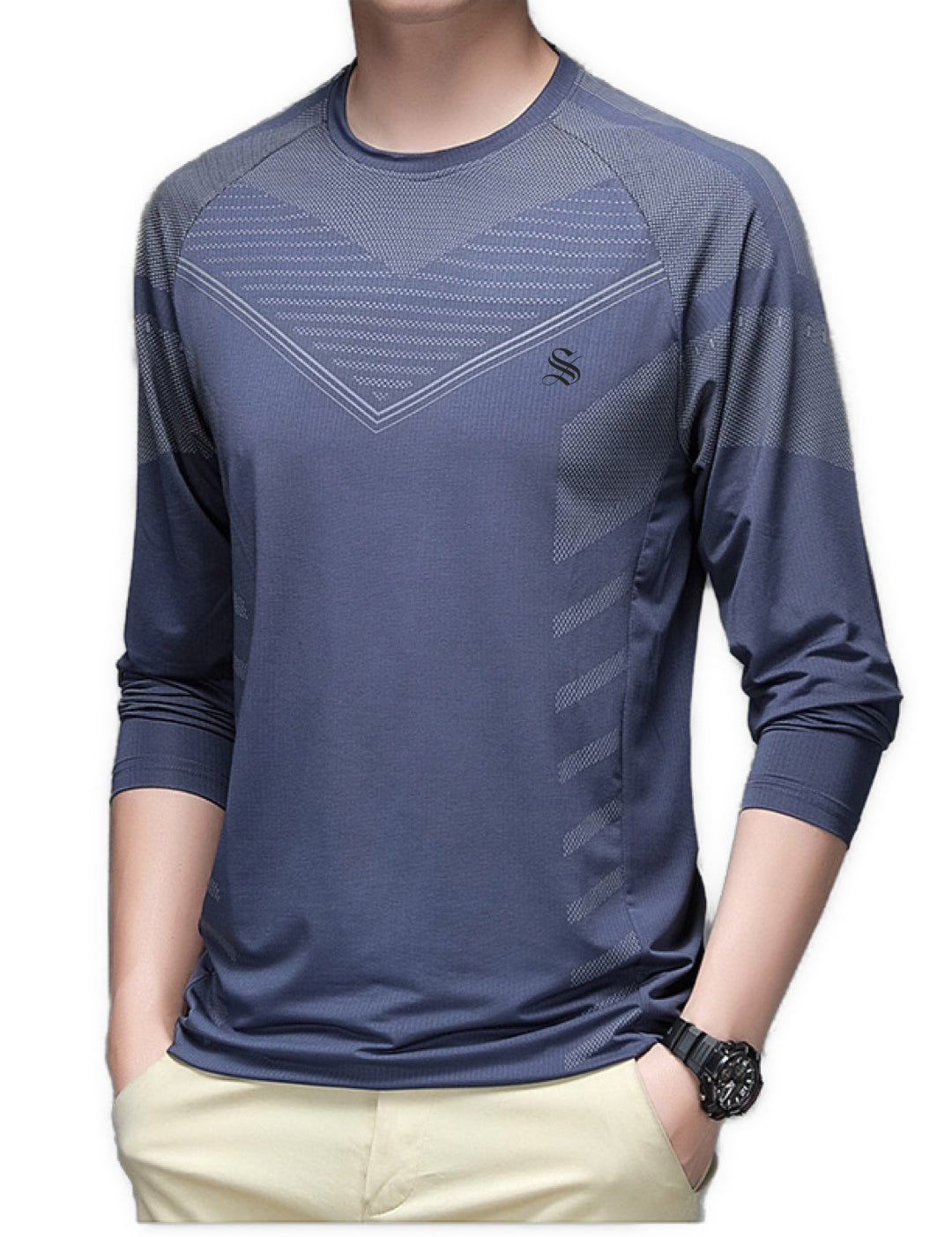 LongWorkout - Long Sleeve Shirt for Men - Sarman Fashion - Wholesale Clothing Fashion Brand for Men from Canada