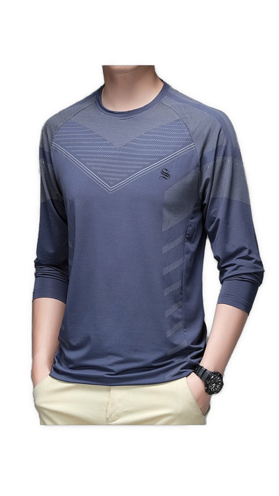 LongWorkout - Long Sleeve Shirt for Men - Sarman Fashion - Wholesale Clothing Fashion Brand for Men from Canada