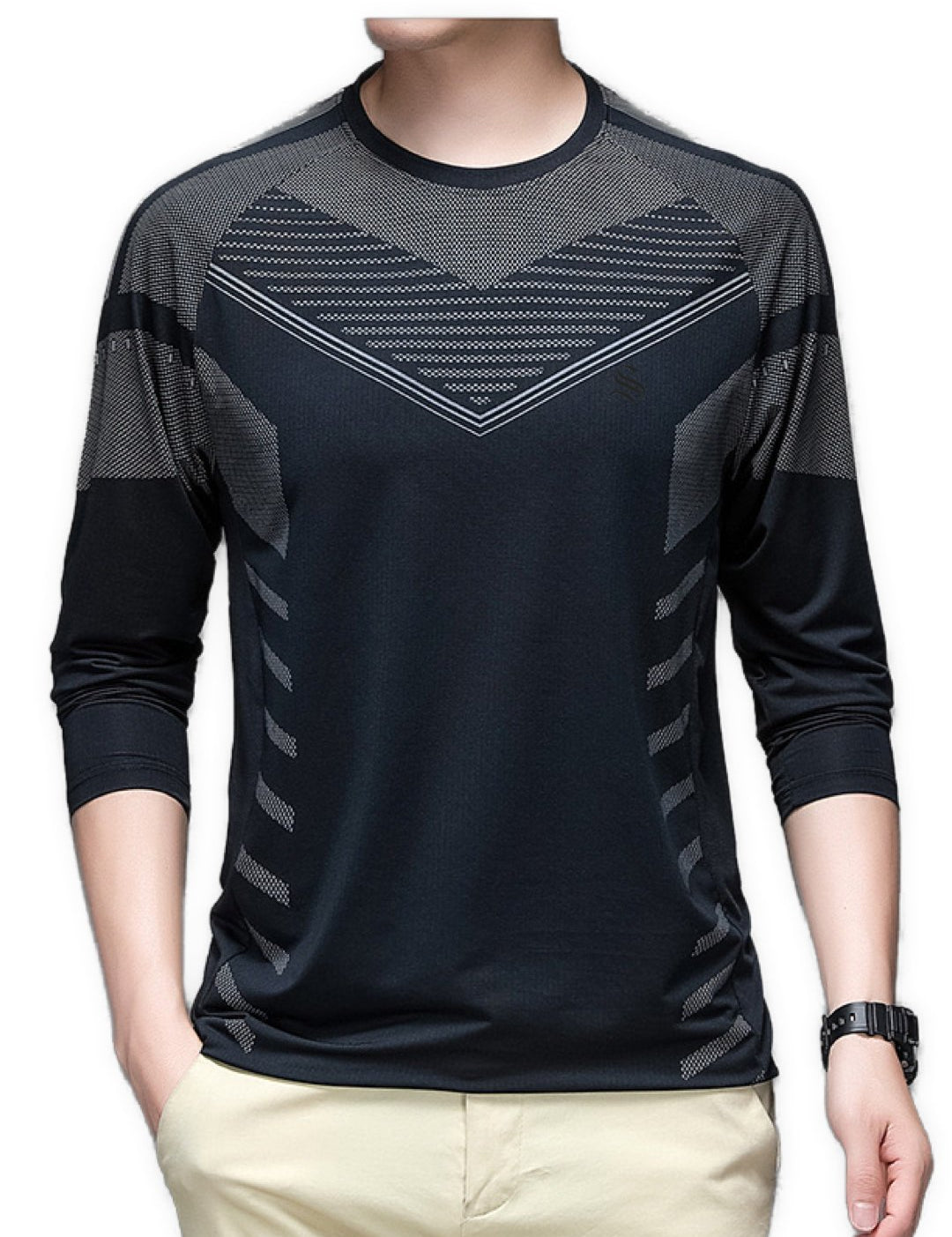 LongWorkout - Long Sleeve Shirt for Men - Sarman Fashion - Wholesale Clothing Fashion Brand for Men from Canada
