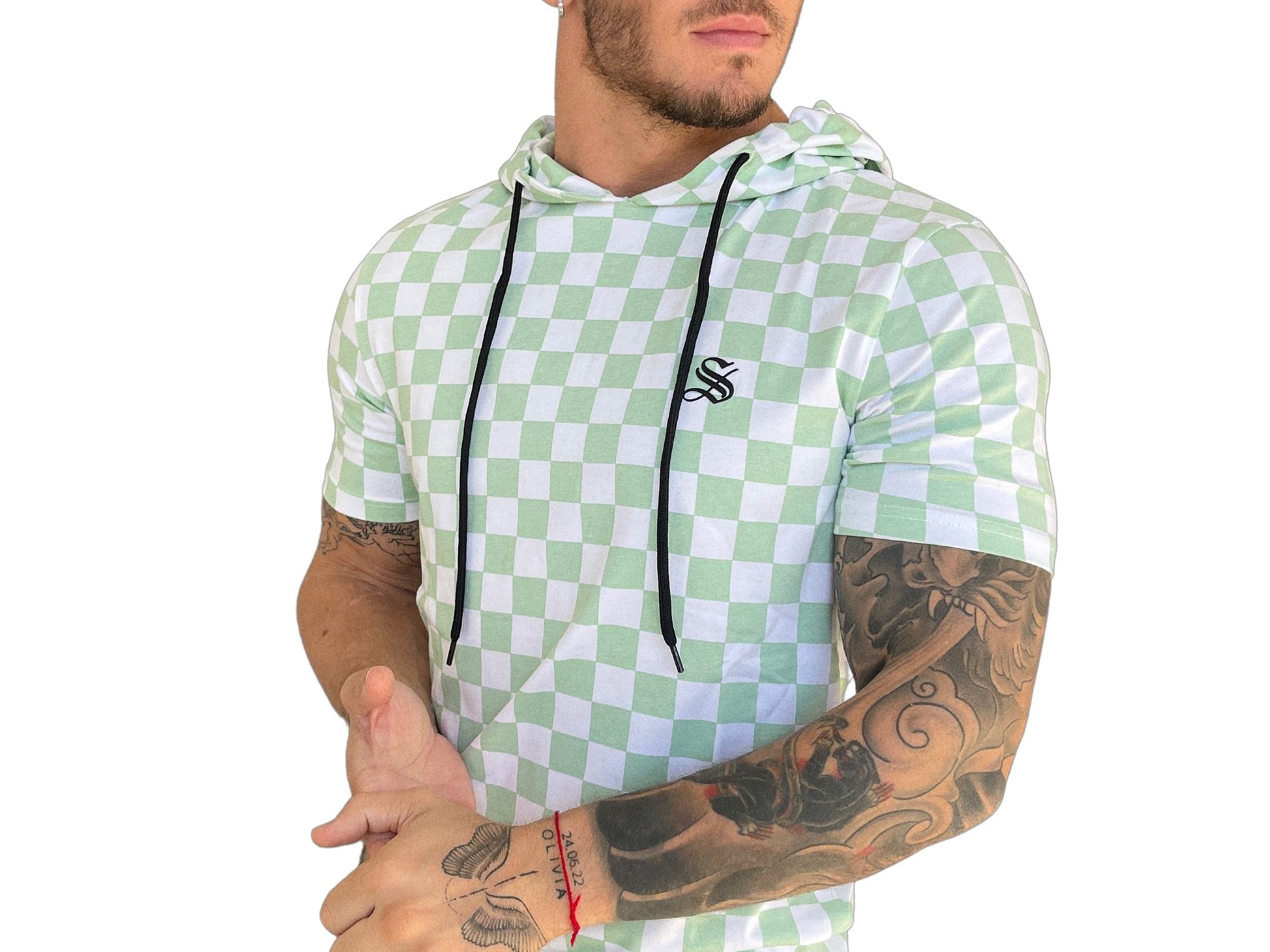 Lord of Lords - Green T-shirt with hood for Men - Sarman Fashion - Wholesale Clothing Fashion Brand for Men from Canada