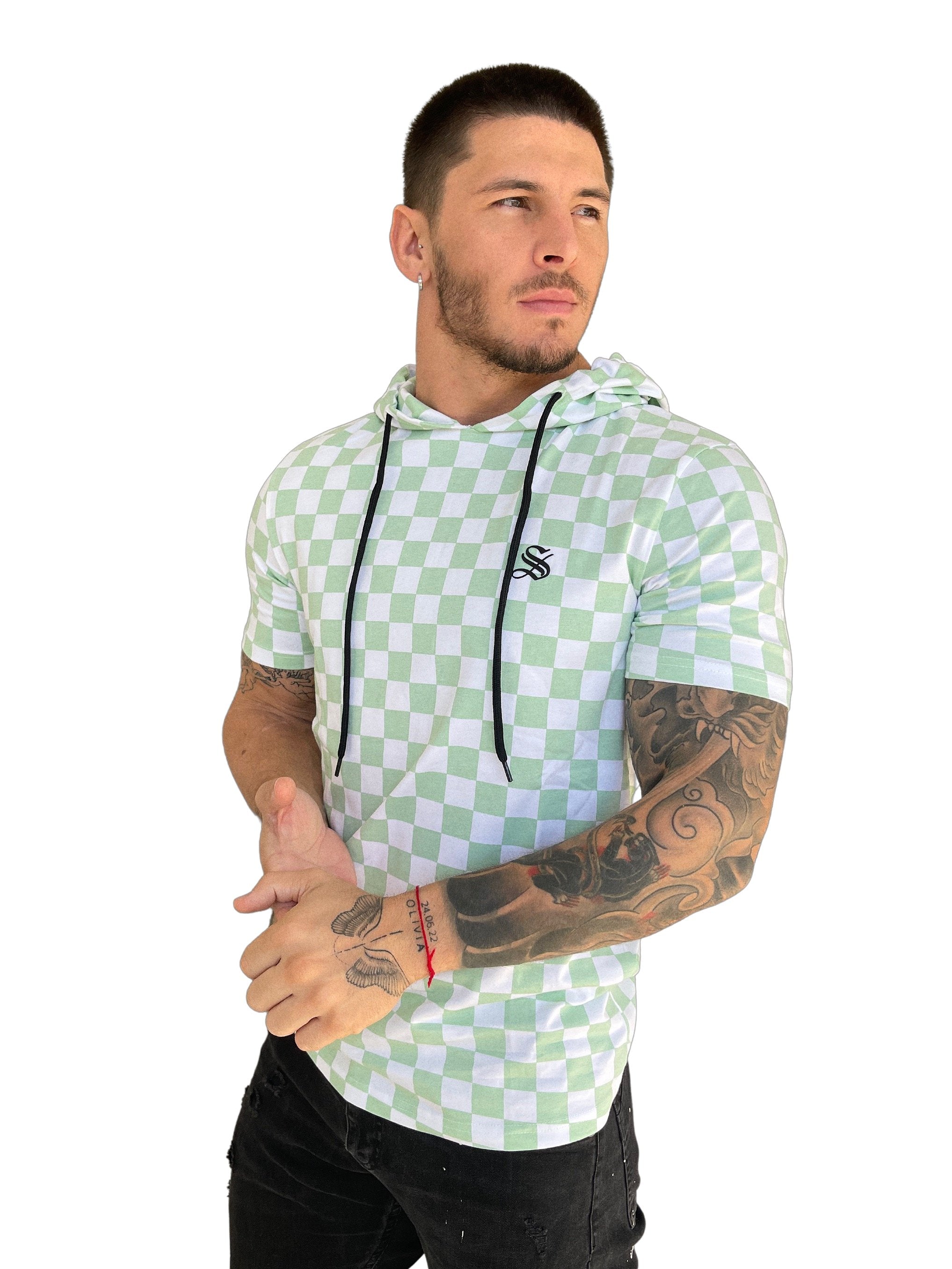 Lord of Lords - Green T-shirt with hood for Men - Sarman Fashion - Wholesale Clothing Fashion Brand for Men from Canada