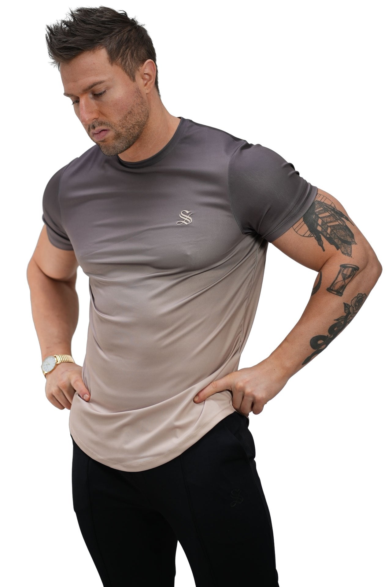 Lounge- Beige T-Shirt for Men - Sarman Fashion - Wholesale Clothing Fashion Brand for Men from Canada