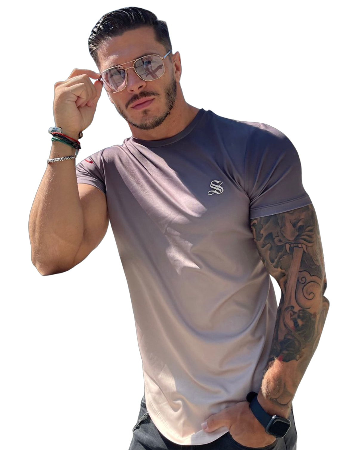 Lounge- Beige T-Shirt for Men - Sarman Fashion - Wholesale Clothing Fashion Brand for Men from Canada