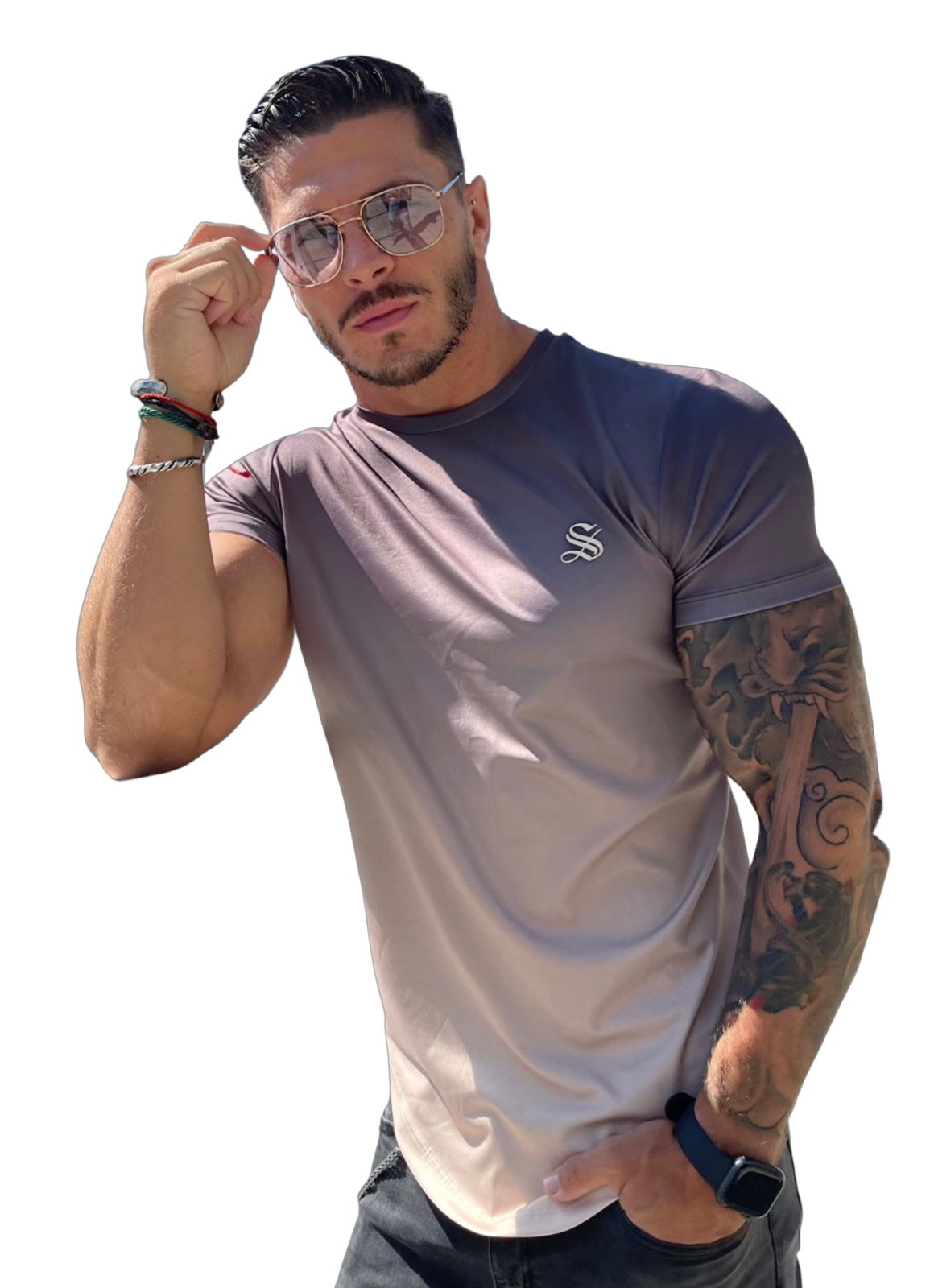 Lounge- Beige T-Shirt for Men - Sarman Fashion - Wholesale Clothing Fashion Brand for Men from Canada