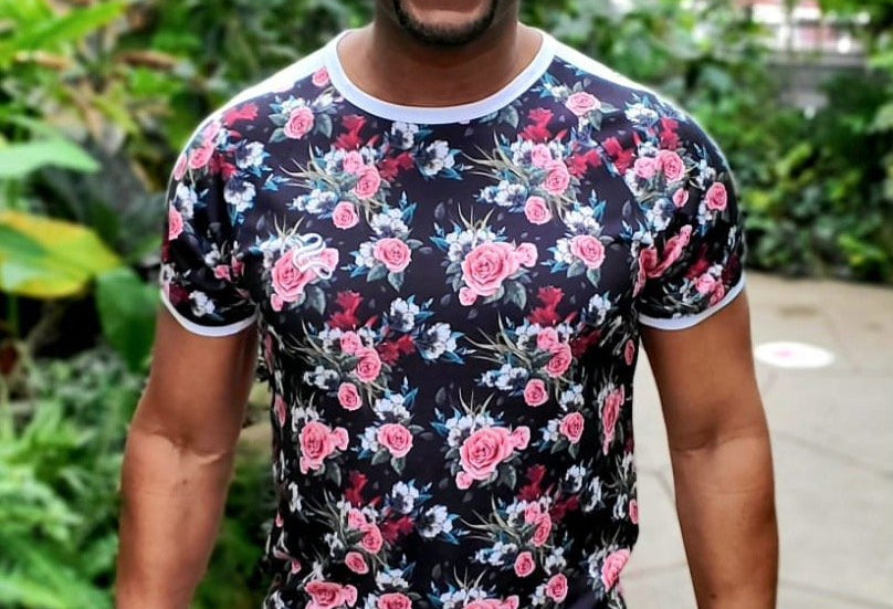 Lover Boy - Flower Design T-shirt for Men - Sarman Fashion - Wholesale Clothing Fashion Brand for Men from Canada