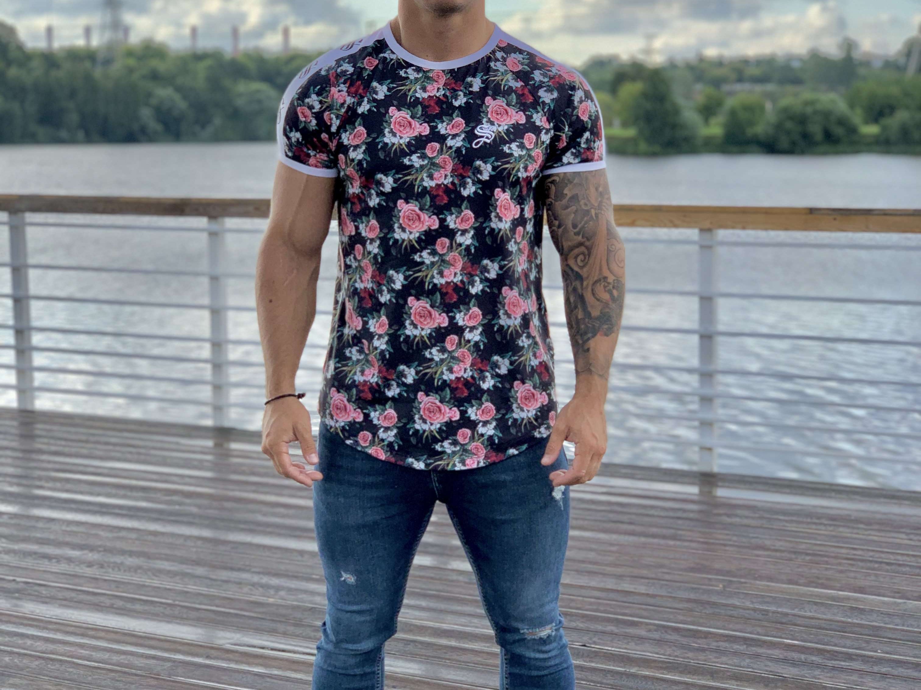 Lover Boy - Flower Design T-shirt for Men (PRE-ORDER DISPATCH DATE 25 SEPTEMBER) - Sarman Fashion - Wholesale Clothing Fashion Brand for Men from Canada