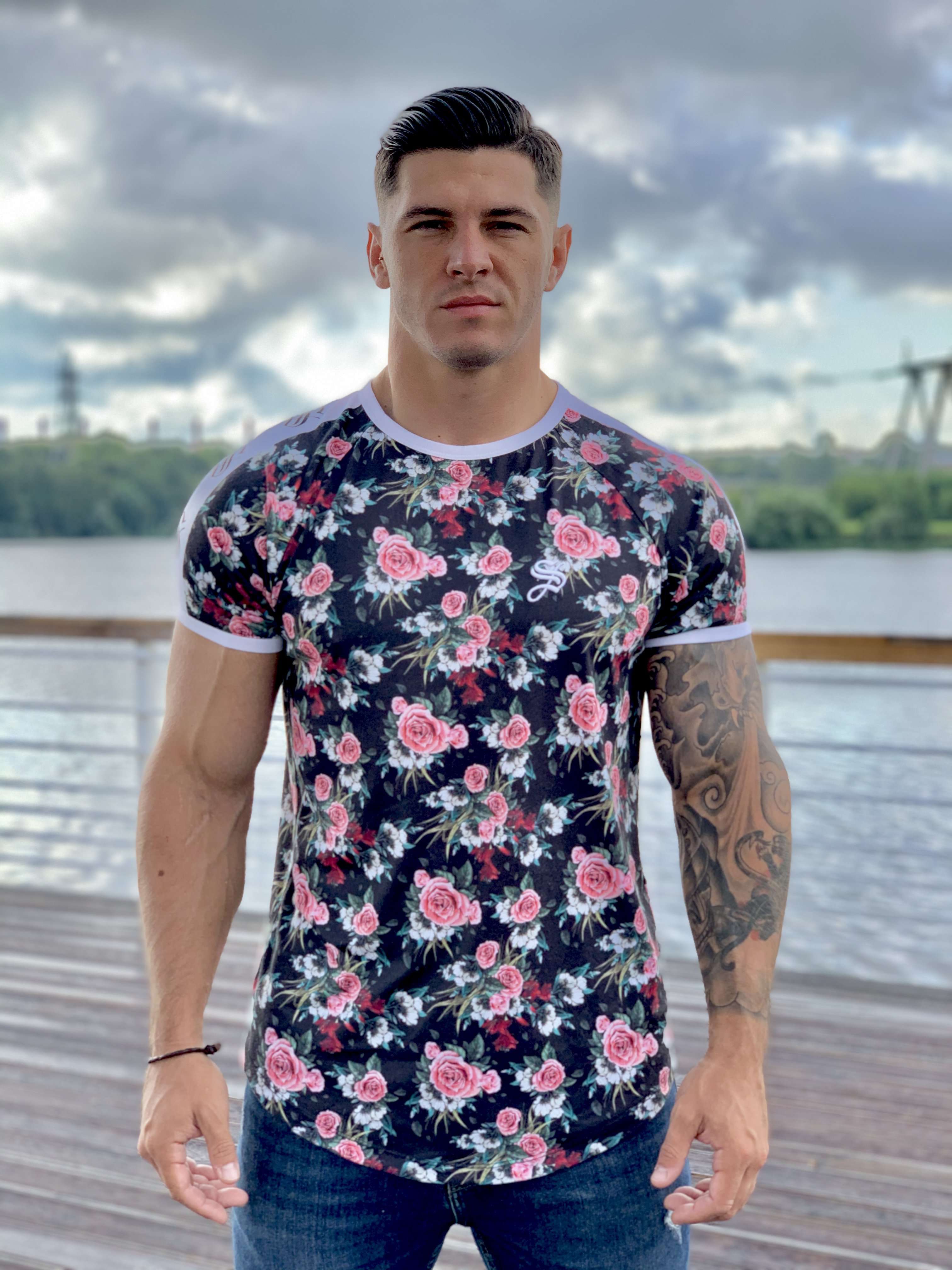 Lover Boy - Flower Design T-shirt for Men (PRE-ORDER DISPATCH DATE 25 SEPTEMBER) - Sarman Fashion - Wholesale Clothing Fashion Brand for Men from Canada