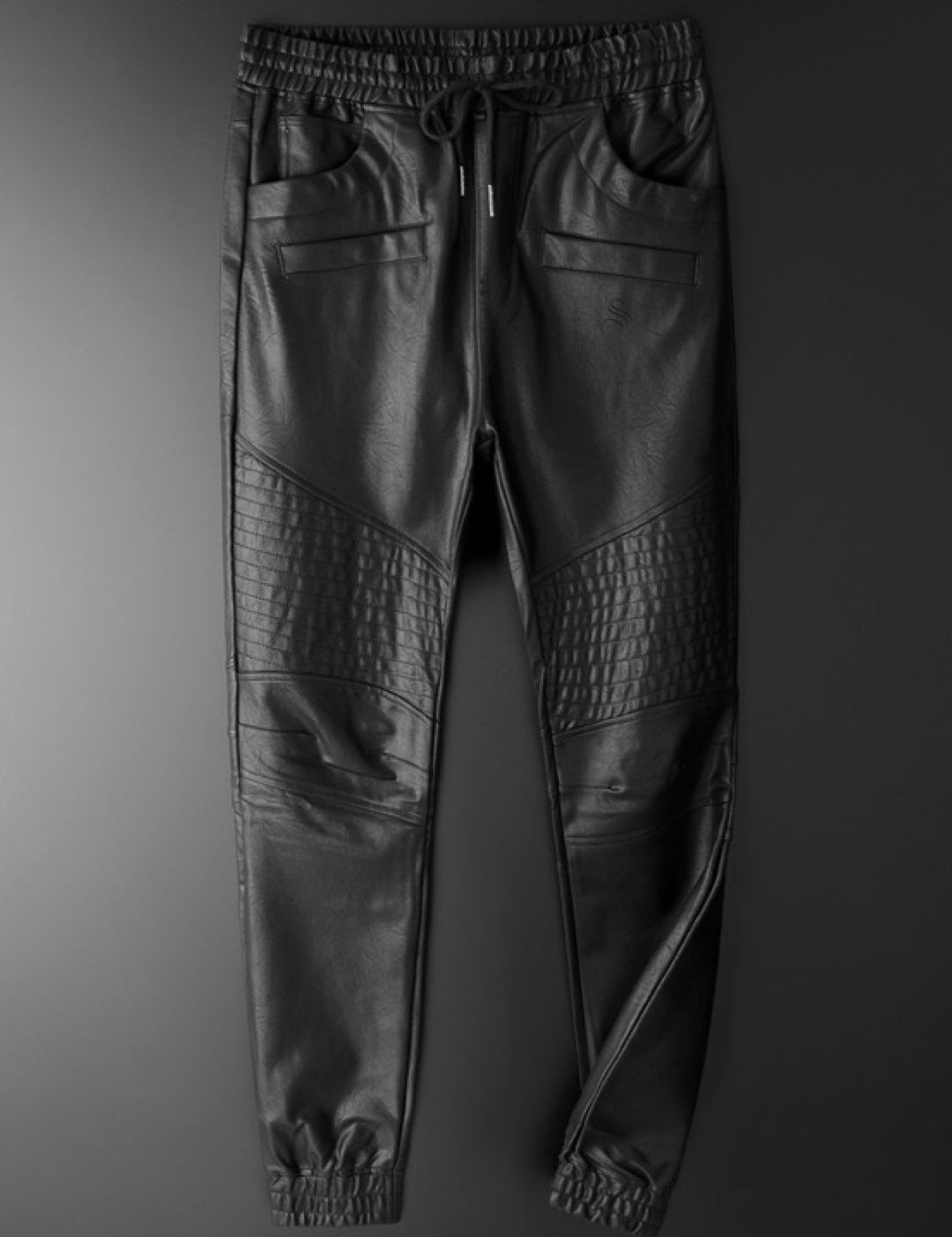 Luodria - Pu Leather Joggers for Men - Sarman Fashion - Wholesale Clothing Fashion Brand for Men from Canada