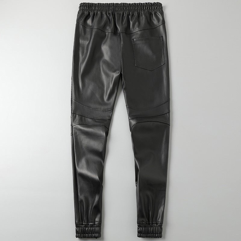 Luodria - Pu Leather Joggers for Men - Sarman Fashion - Wholesale Clothing Fashion Brand for Men from Canada