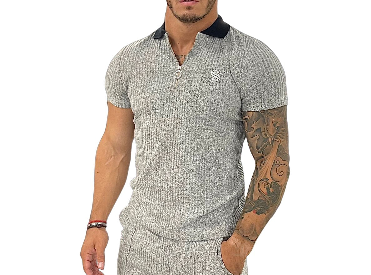 Lux - Gris Men’s Polo (PRE-ORDER DISPATCH DATE 1 JULY 2022) - Sarman Fashion - Wholesale Clothing Fashion Brand for Men from Canada