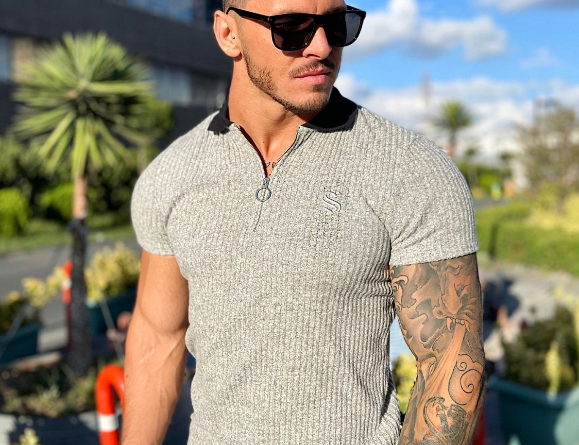 Lux - Gris Men’s Polo (PRE-ORDER DISPATCH DATE 1 JULY 2022) - Sarman Fashion - Wholesale Clothing Fashion Brand for Men from Canada