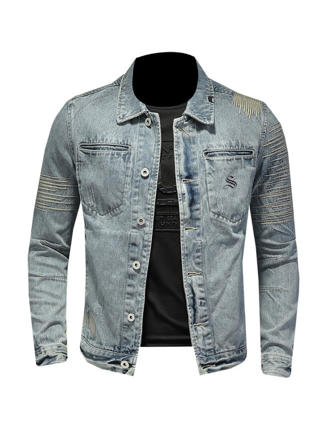 Manko - Long Sleeve Jeans Jacket for Men - Sarman Fashion - Wholesale Clothing Fashion Brand for Men from Canada