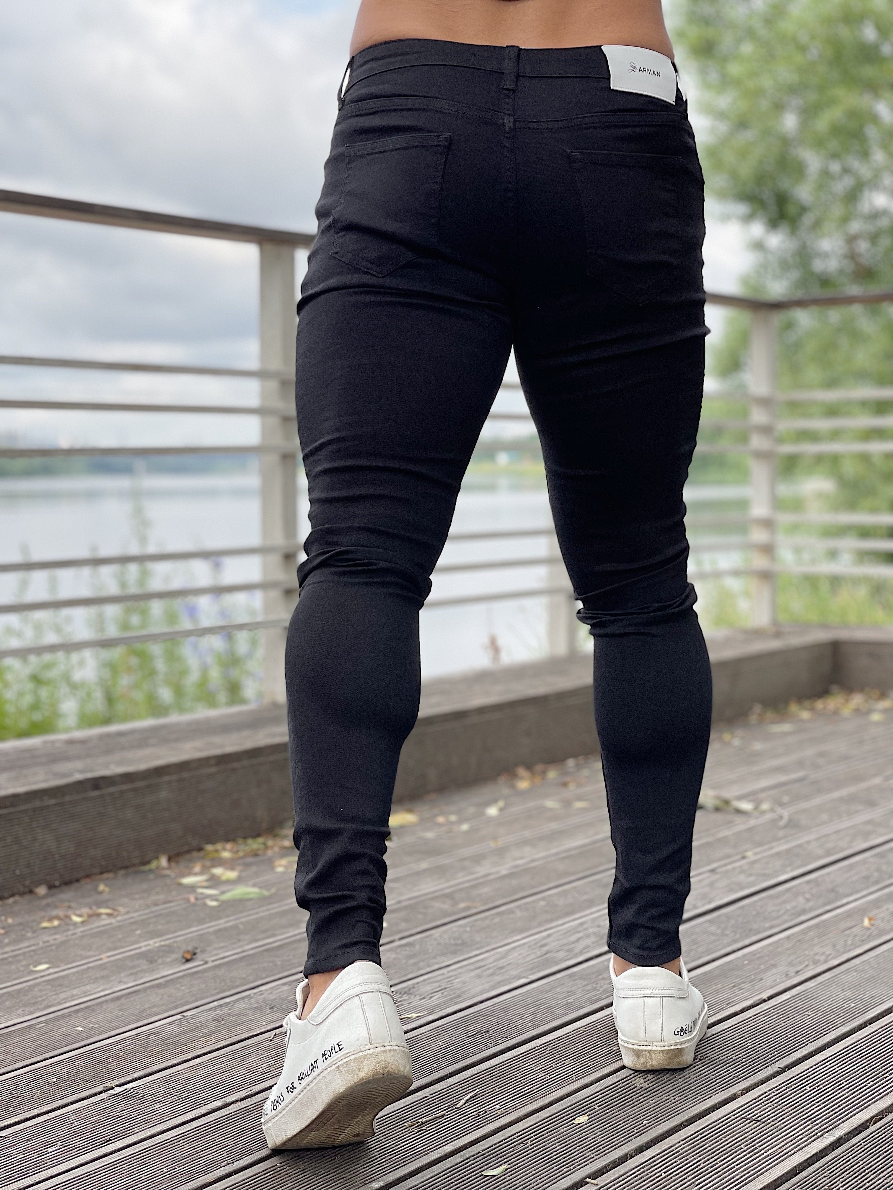 MasterPiece - Black Skinny Jeans for Men (PRE-ORDER DISPATCH DATE 25 September 2024) - Sarman Fashion - Wholesale Clothing Fashion Brand for Men from Canada