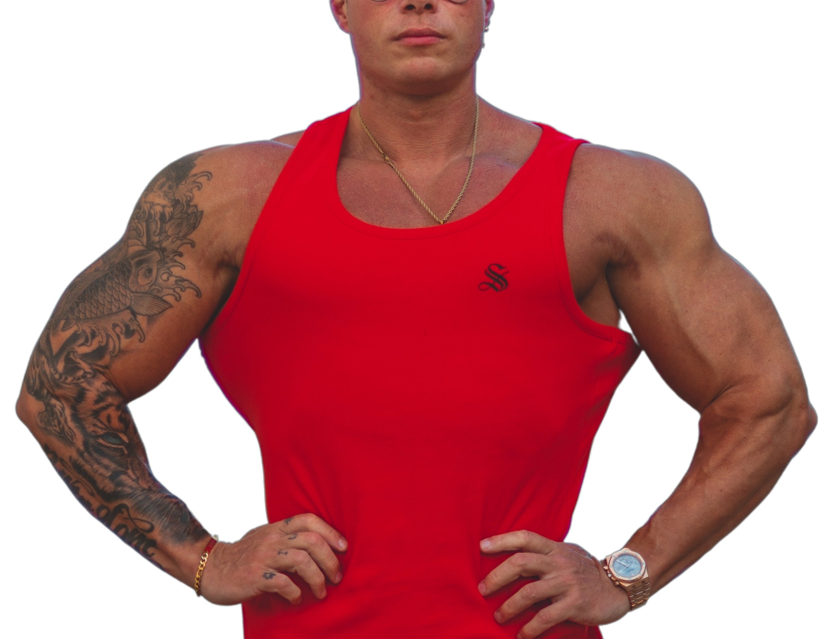 Mawada - Red Tank Top for Men - Sarman Fashion - Wholesale Clothing Fashion Brand for Men from Canada