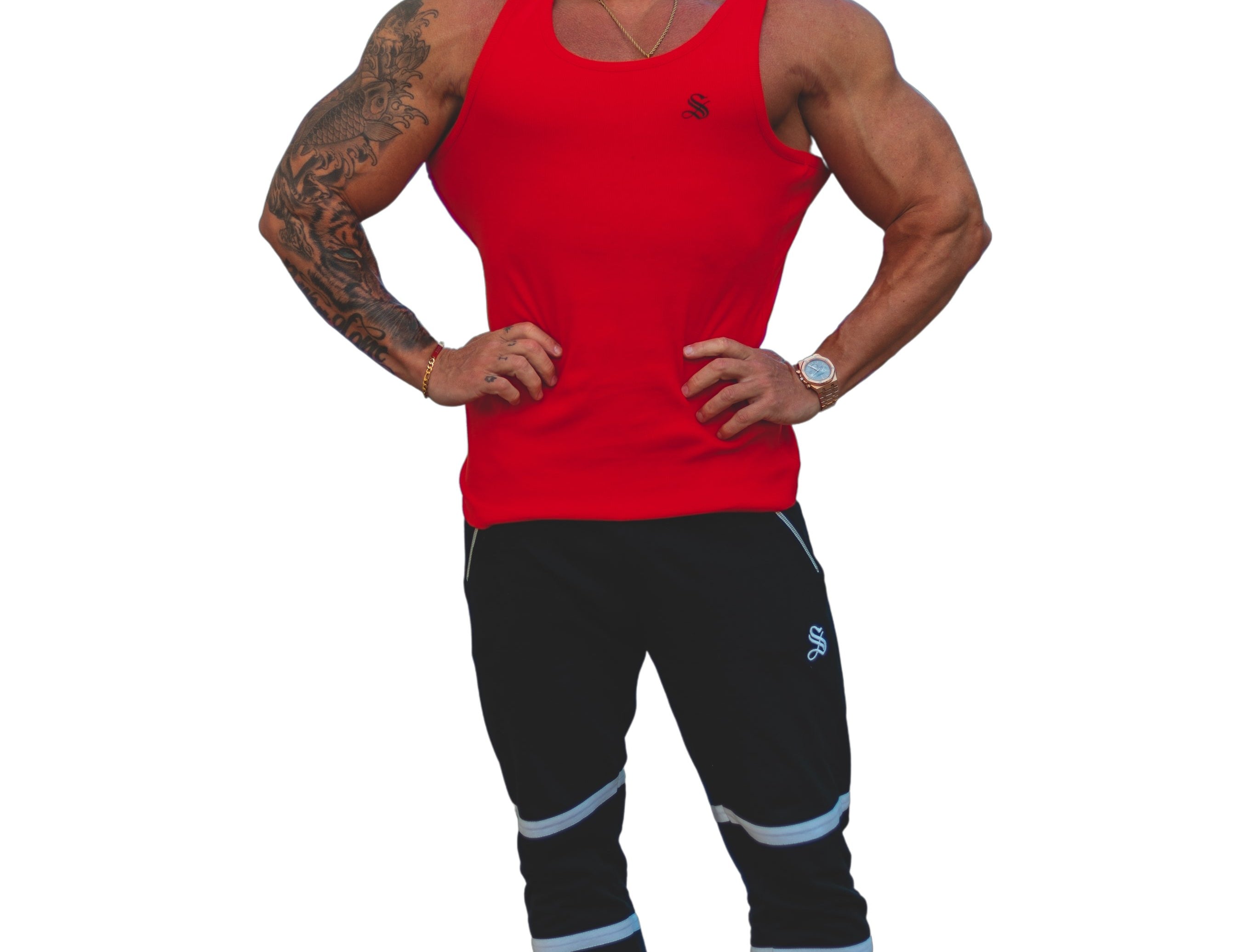 Mawada - Red Tank Top for Men - Sarman Fashion - Wholesale Clothing Fashion Brand for Men from Canada