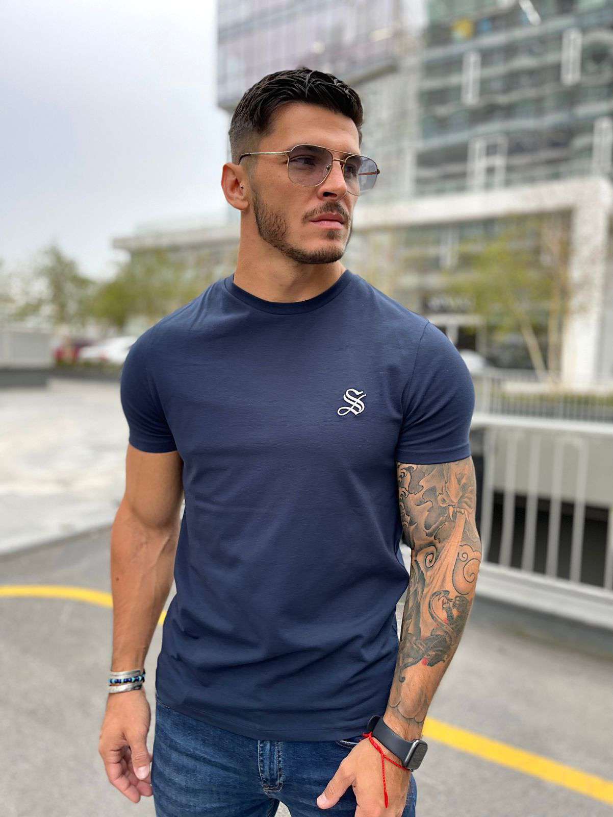 Melancholy - Dark Blue T-Shirt for Men (PRE-ORDER DISPATCH DATE 1 JULY 2022) - Sarman Fashion - Wholesale Clothing Fashion Brand for Men from Canada